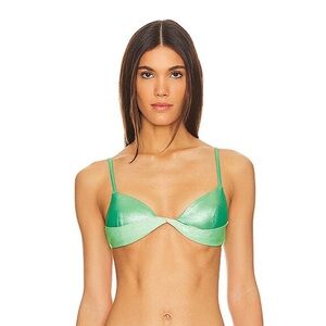 BAOBAB Rafaela Top in Alpha Size XS Green Shimmer Bikini Top Triangle